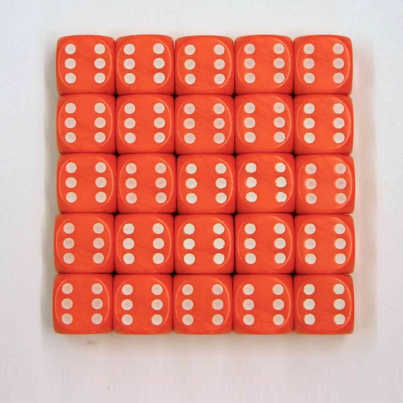 14mm Opaque Spot Dice - Pack of 25 Orange